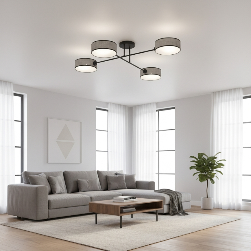 Flush mount chandelier MAGA 4xE14/10W/230V gray