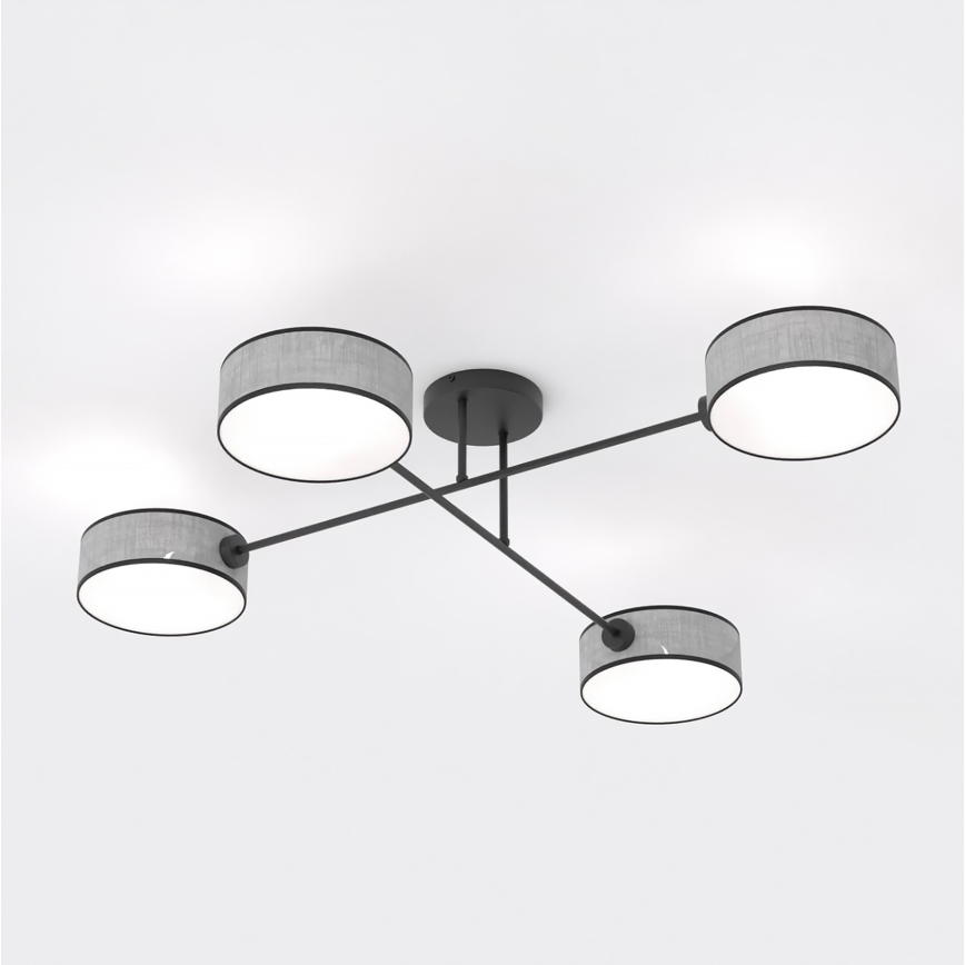 Flush mount chandelier MAGA 4xE14/10W/230V gray