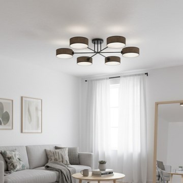 Flush-mount chandelier MAGA 6xE14/10W/230V brown