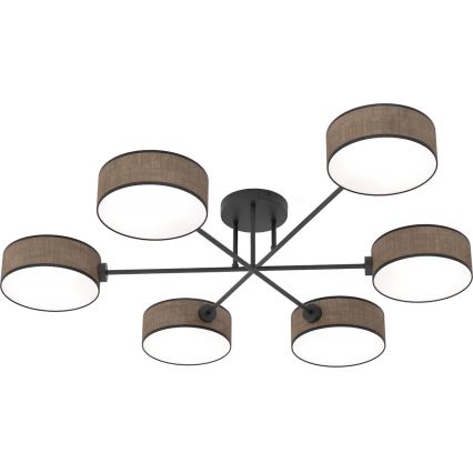 Flush-mount chandelier MAGA 6xE14/10W/230V brown