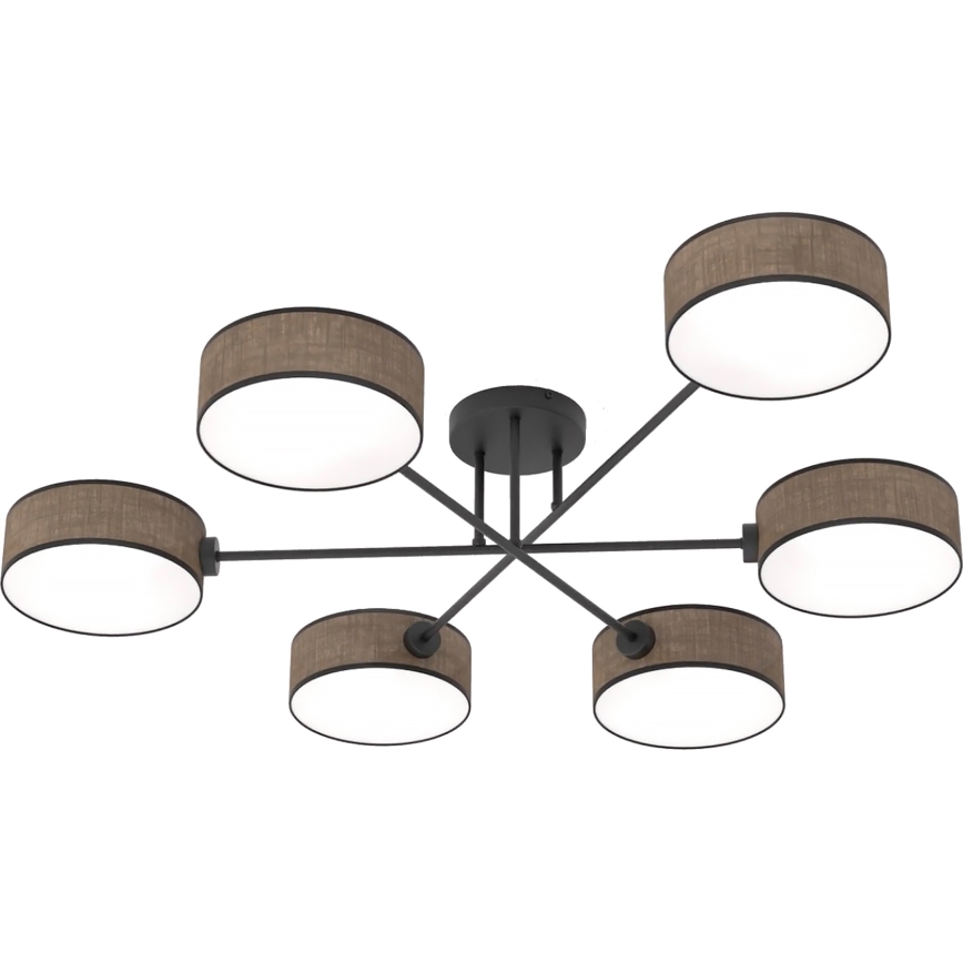 Flush-mount chandelier MAGA 6xE14/10W/230V brown