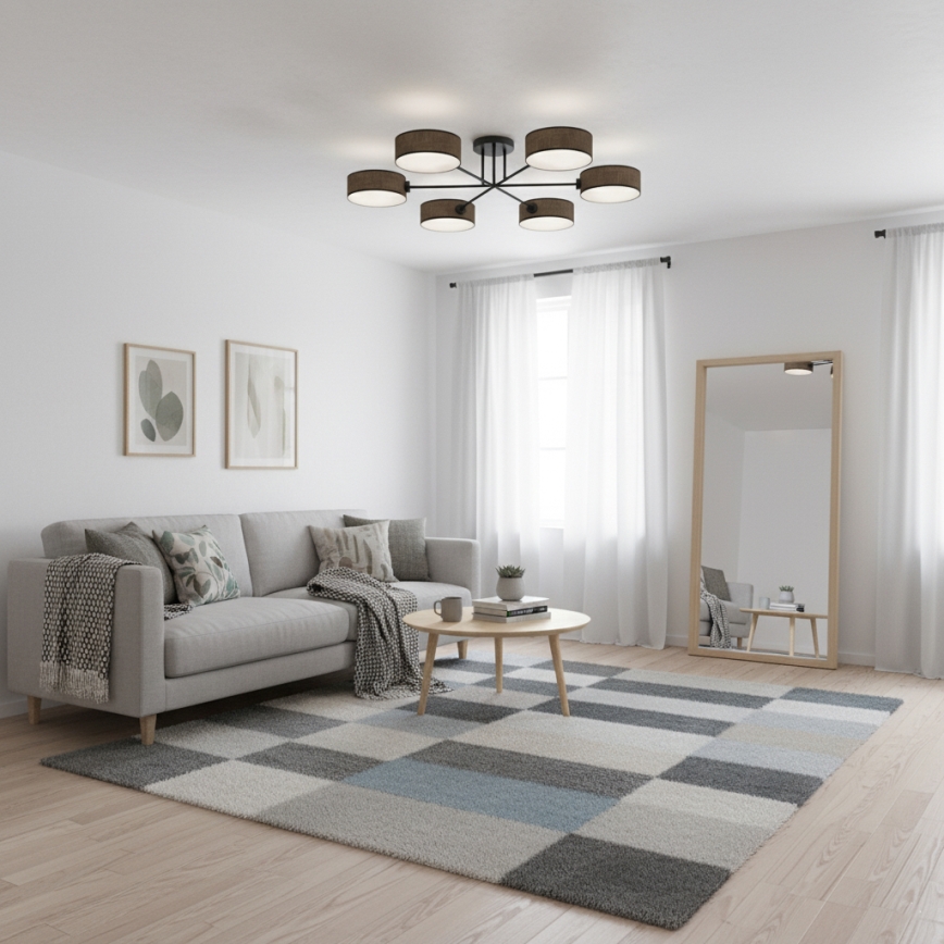 Flush-mount chandelier MAGA 6xE14/10W/230V brown