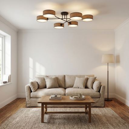 Flush-mount chandelier MAGA 6xE14/10W/230V brown