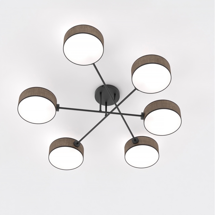 Flush-mount chandelier MAGA 6xE14/10W/230V brown