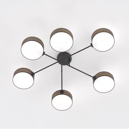 Flush-mount chandelier MAGA 6xE14/10W/230V brown
