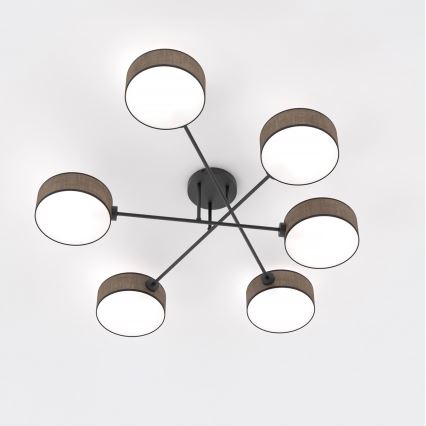 Flush-mount chandelier MAGA 6xE14/10W/230V brown