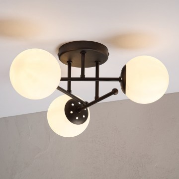 Flush-mount chandelier MALENA 3xE14/5W/230V brown/white