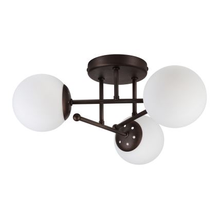 Flush-mount chandelier MALENA 3xE14/5W/230V brown/white