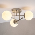 Flush-mount chandelier MALENA 3xE14/5W/230V matte chrome/white