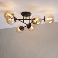 Flush-mount chandelier MALENA 6xE14/5W/230V brown/smoky beige