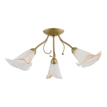 Flush-mount chandelier MARCELLO 3xE14/10W230V, gold finish