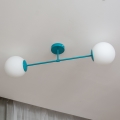 Flush-Mount Chandelier MOON 2xE27/15W/230V Turquoise