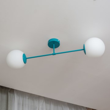 Flush-Mount Chandelier MOON 2xE27/15W/230V Turquoise