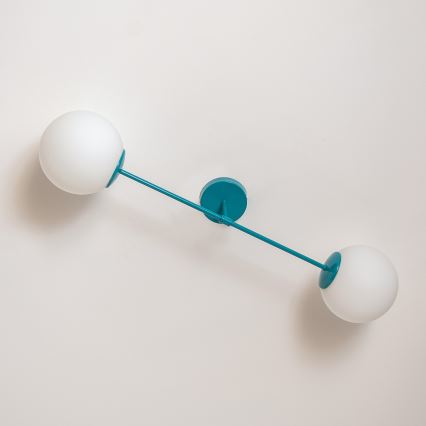 Flush-Mount Chandelier MOON 2xE27/15W/230V Turquoise