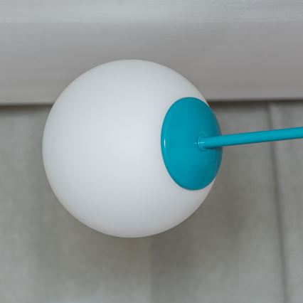 Flush-Mount Chandelier MOON 2xE27/15W/230V Turquoise