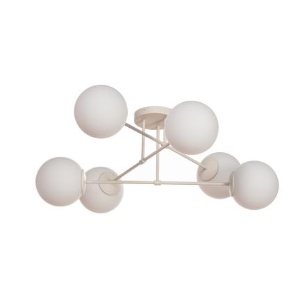 Flush-mount chandelier MOON 6xE27/15W/230V cream