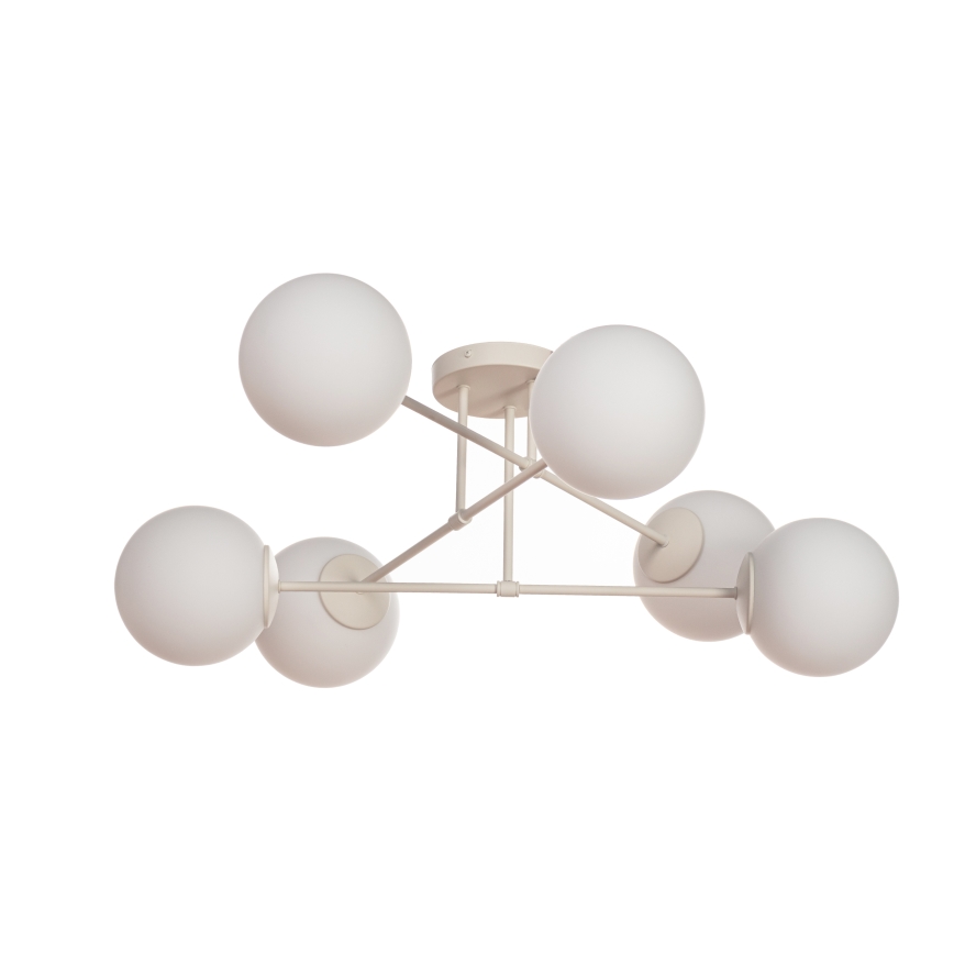 Flush-mount chandelier MOON 6xE27/15W/230V cream