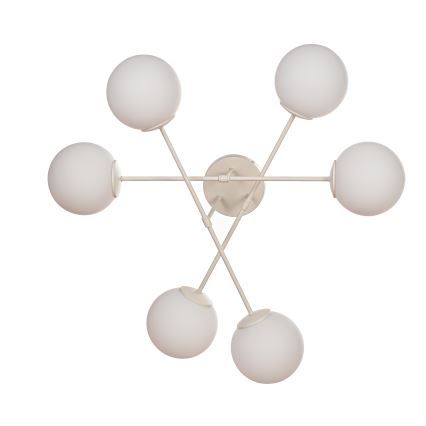 Flush-mount chandelier MOON 6xE27/15W/230V cream