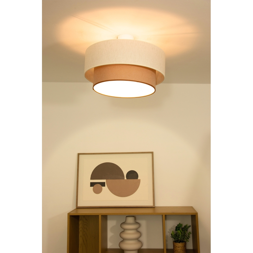 Flush-mount chandelier NATIA 1x E27/60W/230V White/Brown