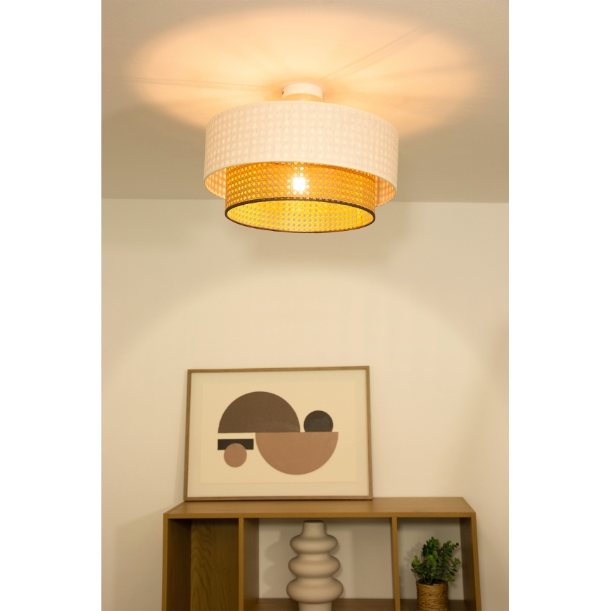 Flush-mount chandelier NATIA 1xE27/60W/230V white/brown