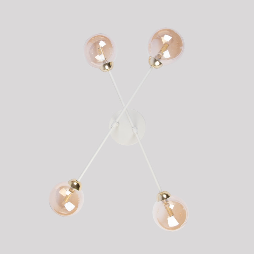 Flush-mount chandelier OBSIDIAN 4xG9/10W/230V Cream/Gold/Smoky Beige