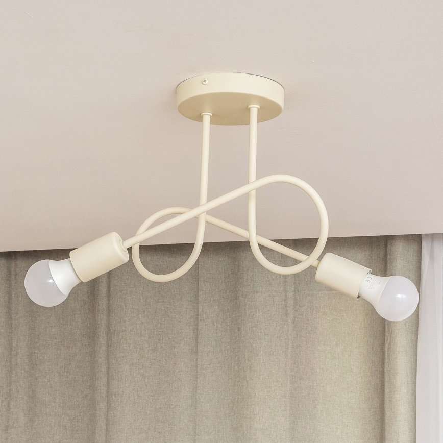 Flush-mount chandelier OXFORD 2xE27/15W/230V cream