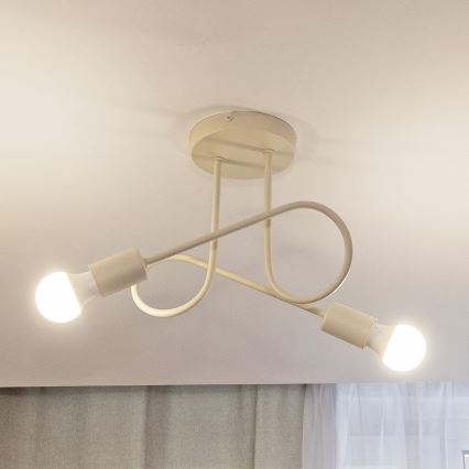 Flush-mount chandelier OXFORD 2xE27/15W/230V cream