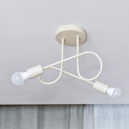 Flush-mount chandelier OXFORD 2xE27/15W/230V cream