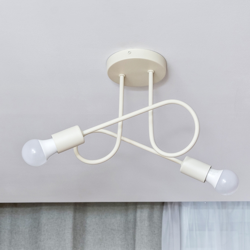 Flush-mount chandelier OXFORD 2xE27/15W/230V cream