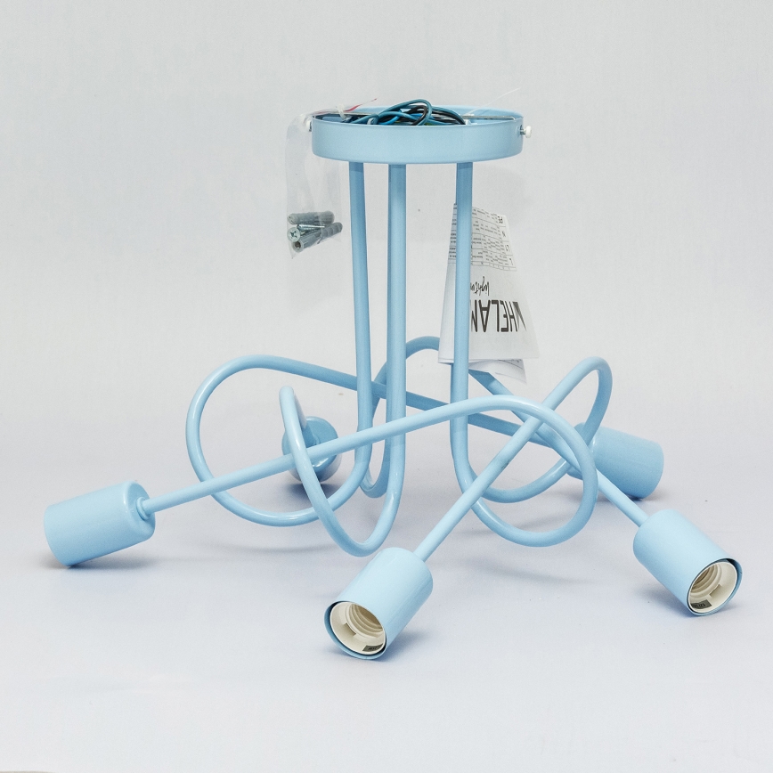 Flush-mount chandelier OXFORD 5xE27/15W/230V blue