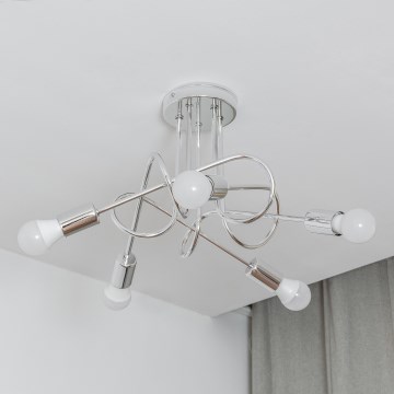 Flush-mount chandelier OXFORD 5xE27/15W/230V, polished chrome