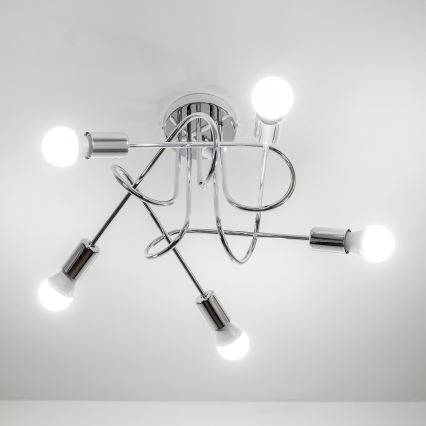 Flush-mount chandelier OXFORD 5xE27/15W/230V, polished chrome