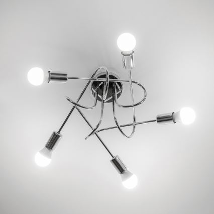 Flush-mount chandelier OXFORD 5xE27/15W/230V, polished chrome