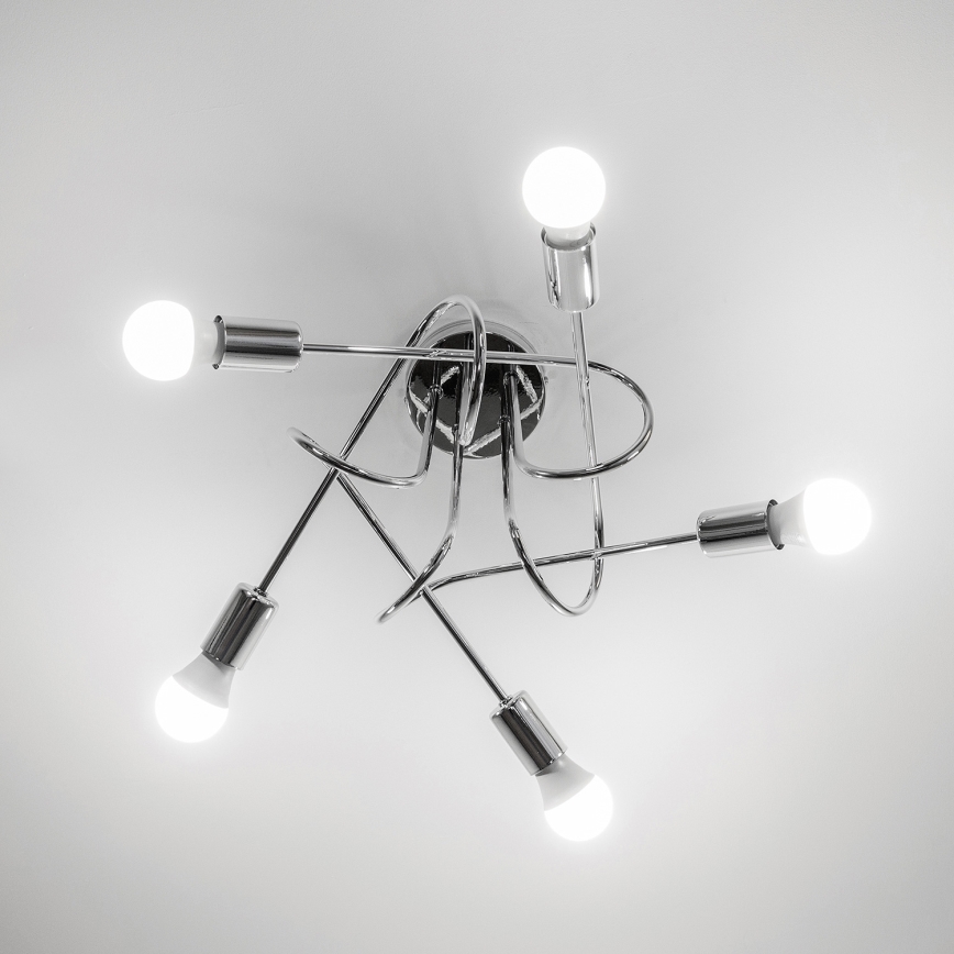 Flush-mount chandelier OXFORD 5xE27/15W/230V, polished chrome