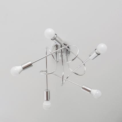 Flush-mount chandelier OXFORD 5xE27/15W/230V, polished chrome