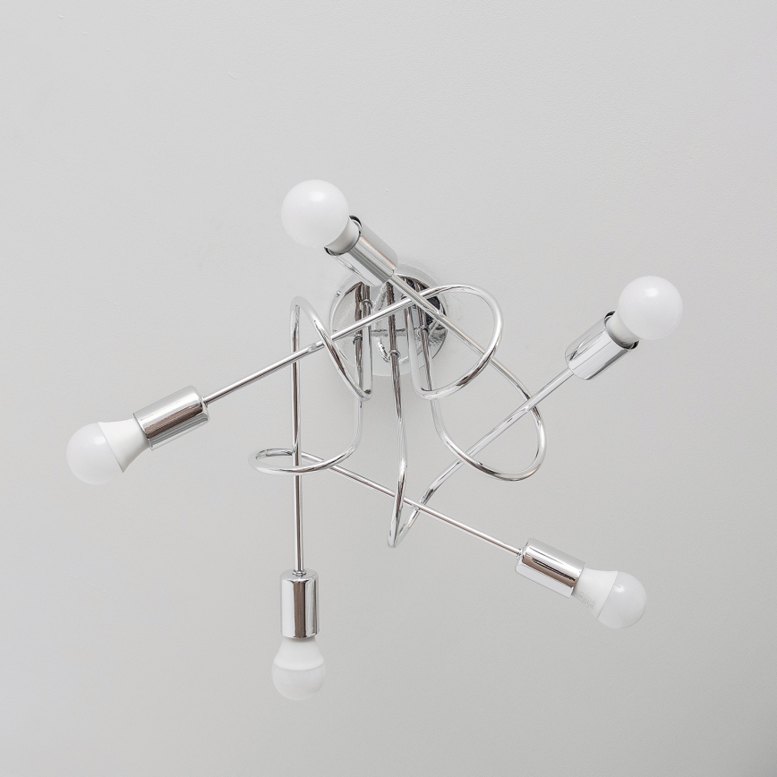Flush-mount chandelier OXFORD 5xE27/15W/230V, polished chrome