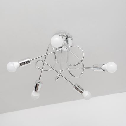 Flush-mount chandelier OXFORD 5xE27/15W/230V, polished chrome