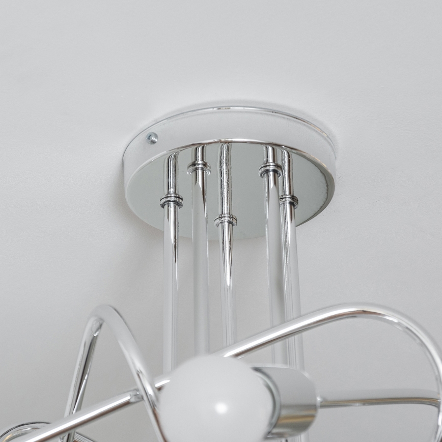 Flush-mount chandelier OXFORD 5xE27/15W/230V, polished chrome