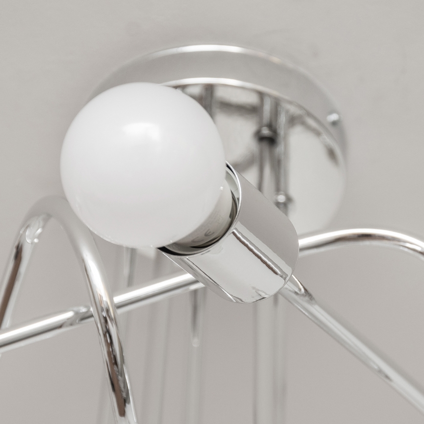 Flush-mount chandelier OXFORD 5xE27/15W/230V, polished chrome