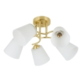 Flush-mount chandelier PAFOS 5xE27/15W/230V gold