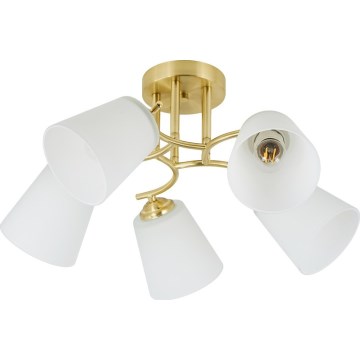 Flush-mount chandelier PAFOS 5xE27/15W/230V gold