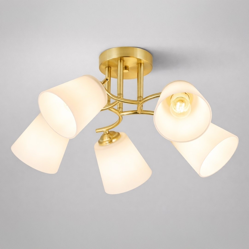 Flush-mount chandelier PAFOS 5xE27/15W/230V gold