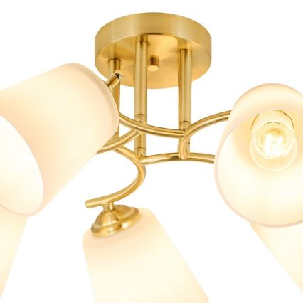 Flush-mount chandelier PAFOS 5xE27/15W/230V gold