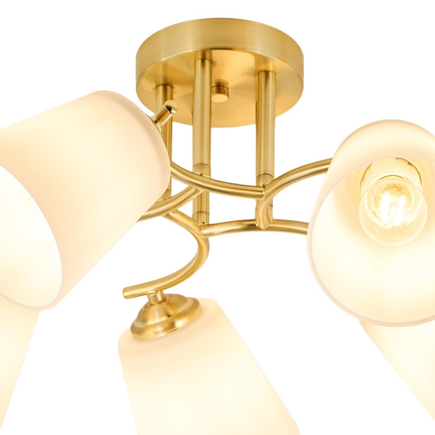 Flush-mount chandelier PAFOS 5xE27/15W/230V gold