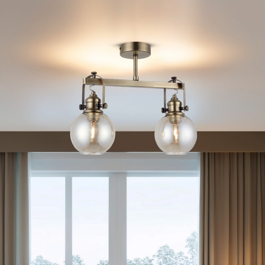 Flush-mount chandelier POLINO 2xE27/40W/230V bronze