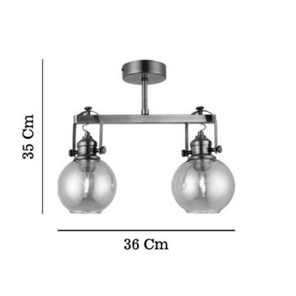 Flush-mount chandelier POLINO 2xE27/40W/230V bronze