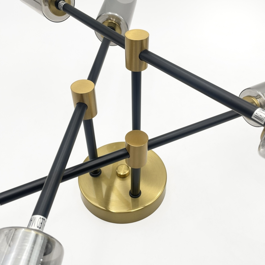 Flush-mount chandelier TESSA 6xG9/5W/230V brass/smoked black