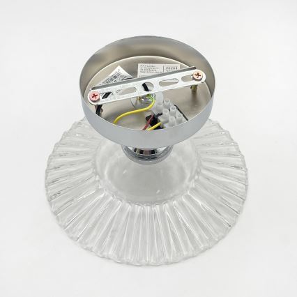 Flush-mount chandelier TRISH 1xE27/15W/230V polished chrome/clear