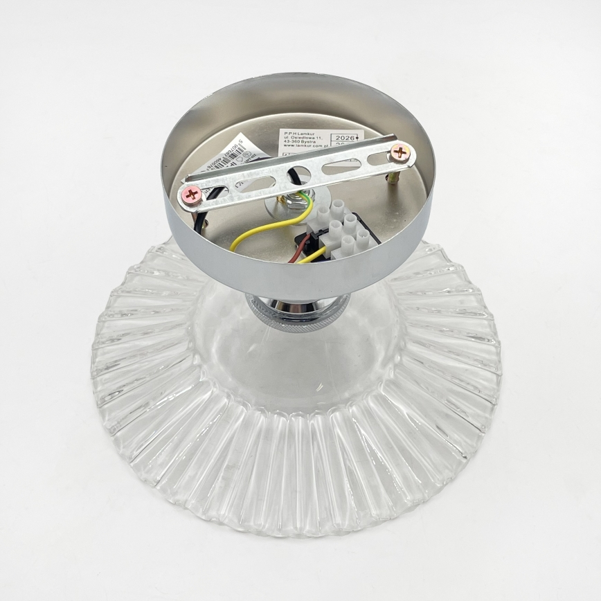 Flush-mount chandelier TRISH 1xE27/15W/230V polished chrome/clear