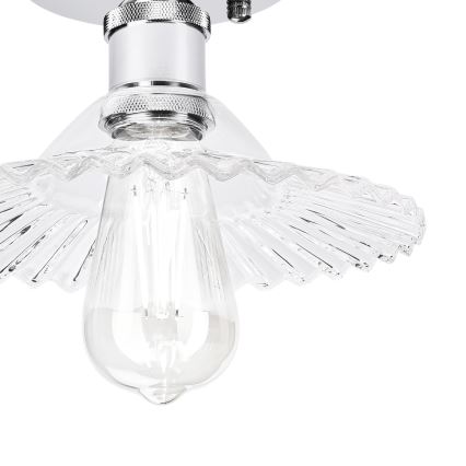 Flush-mount chandelier TRISH 1xE27/15W/230V polished chrome/clear